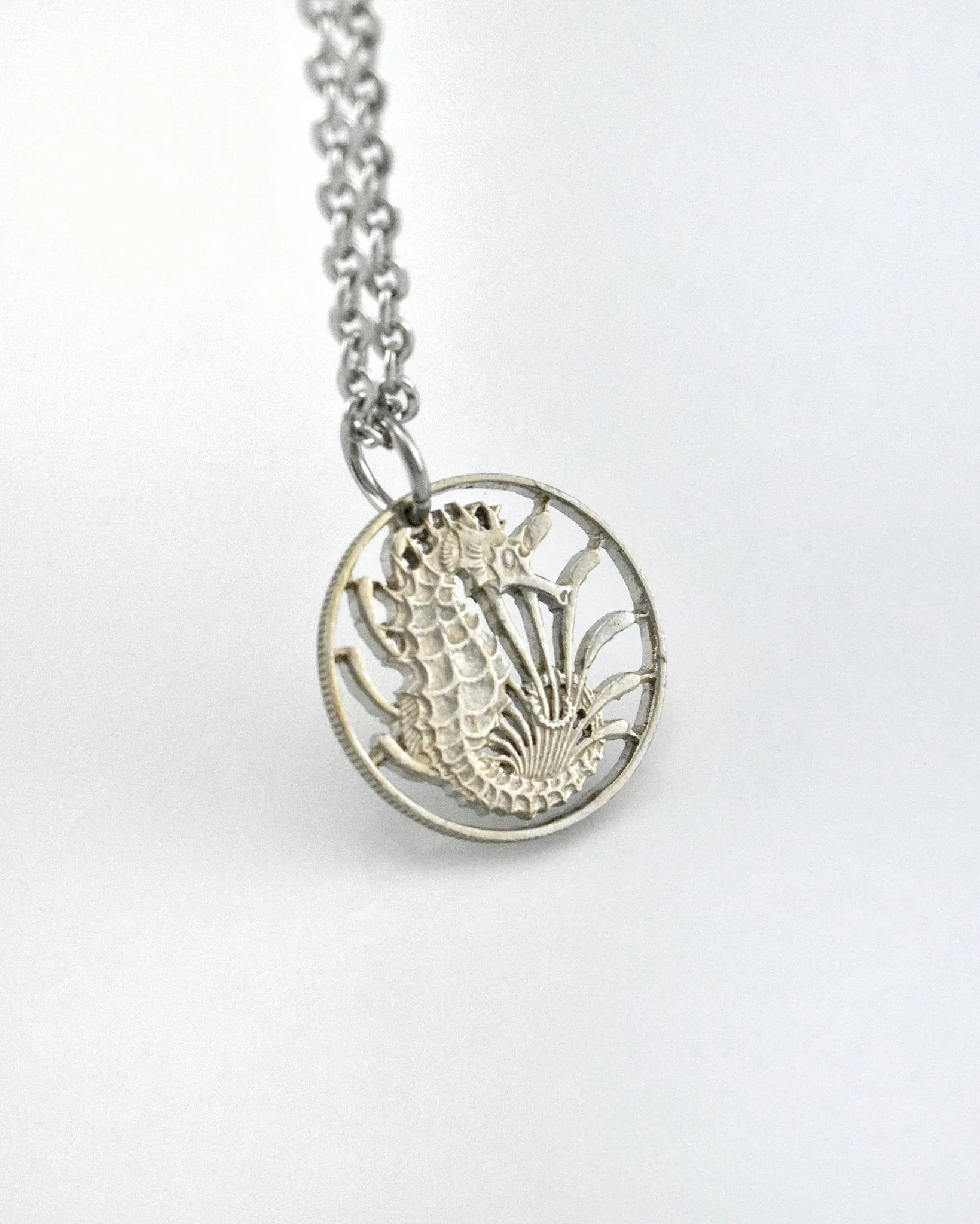 Singapore - Seahorse Cut Coin Pendant