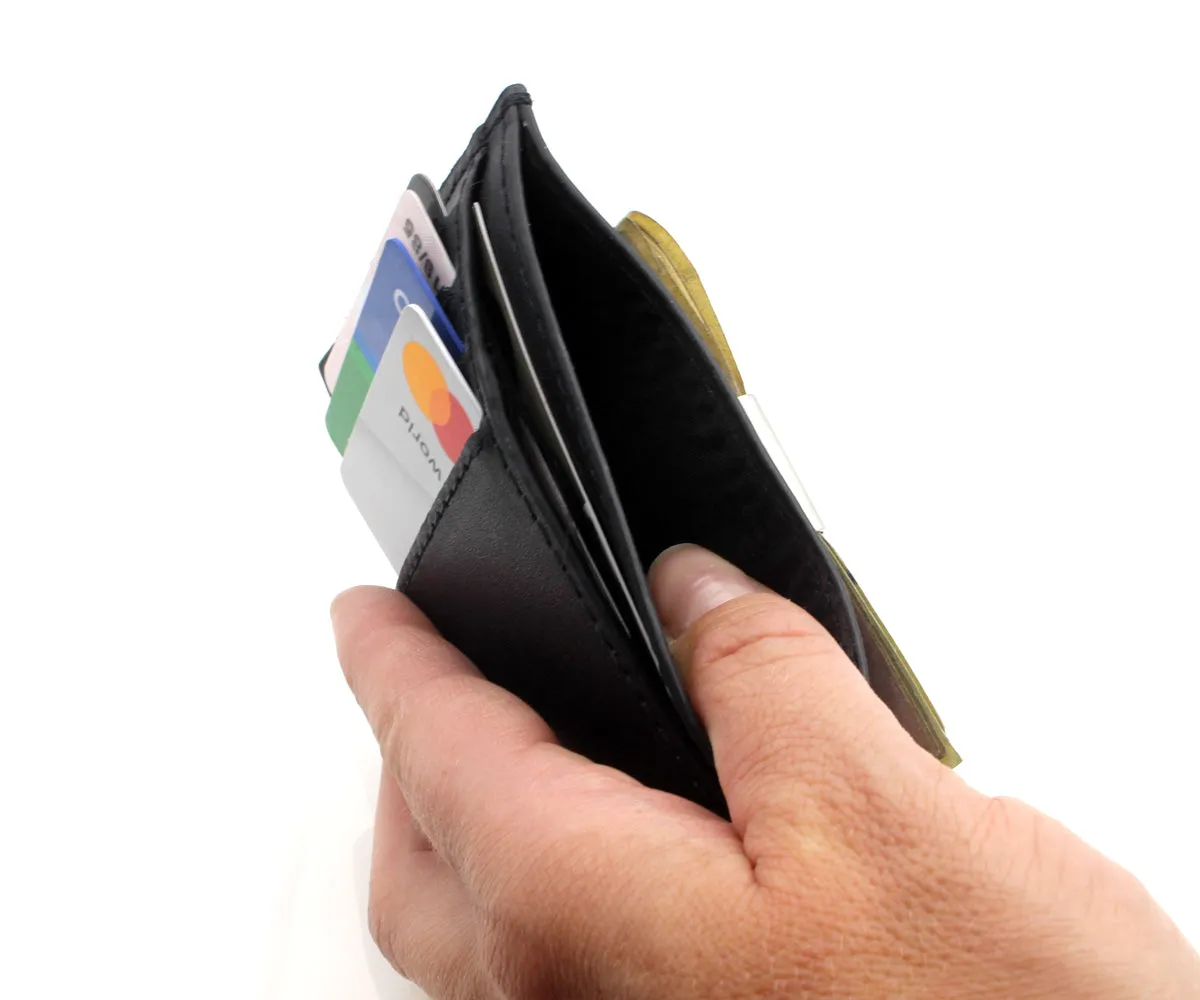 Slim Guy Front Pocket Black Leather Wallet
