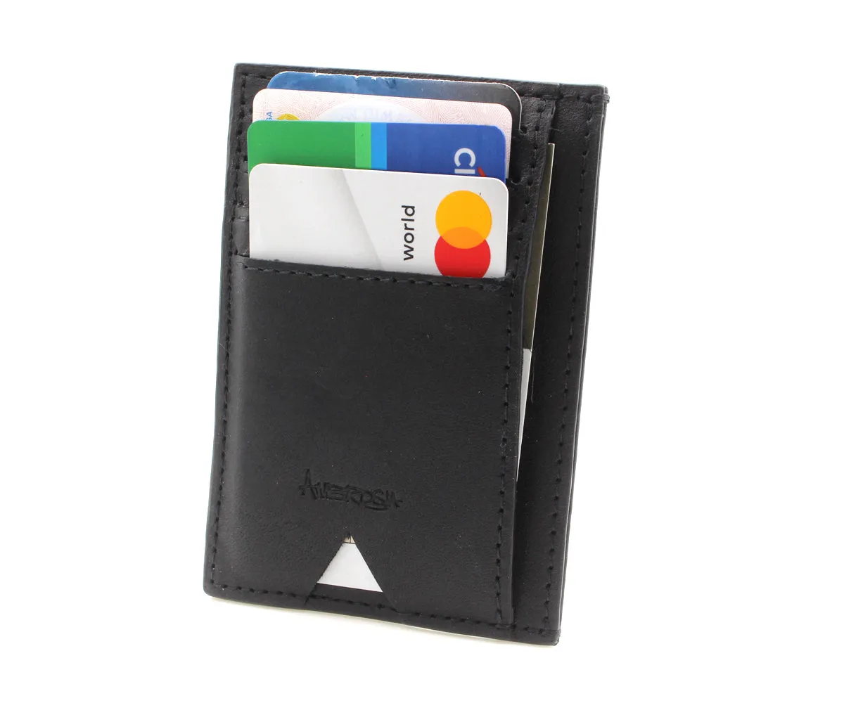 Slim Guy Front Pocket Black Leather Wallet