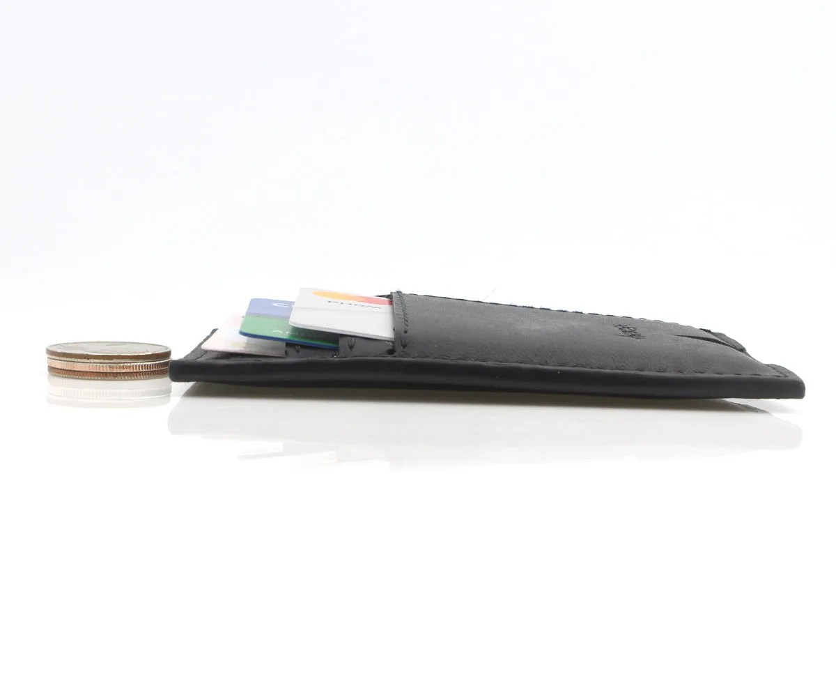 Slim Guy Front Pocket Black Leather Wallet