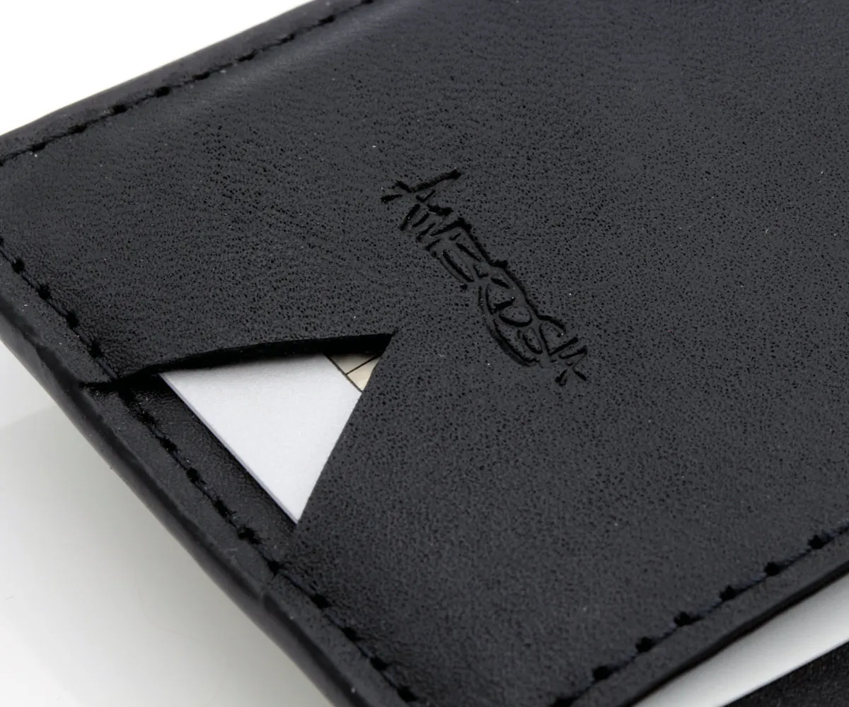 Slim Guy Front Pocket Black Leather Wallet