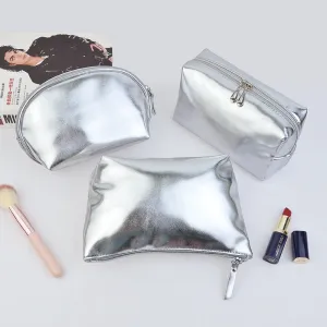 Soft Leather High-grade Three-piece Texture Waterproof Portable Object Cosmetic Bags