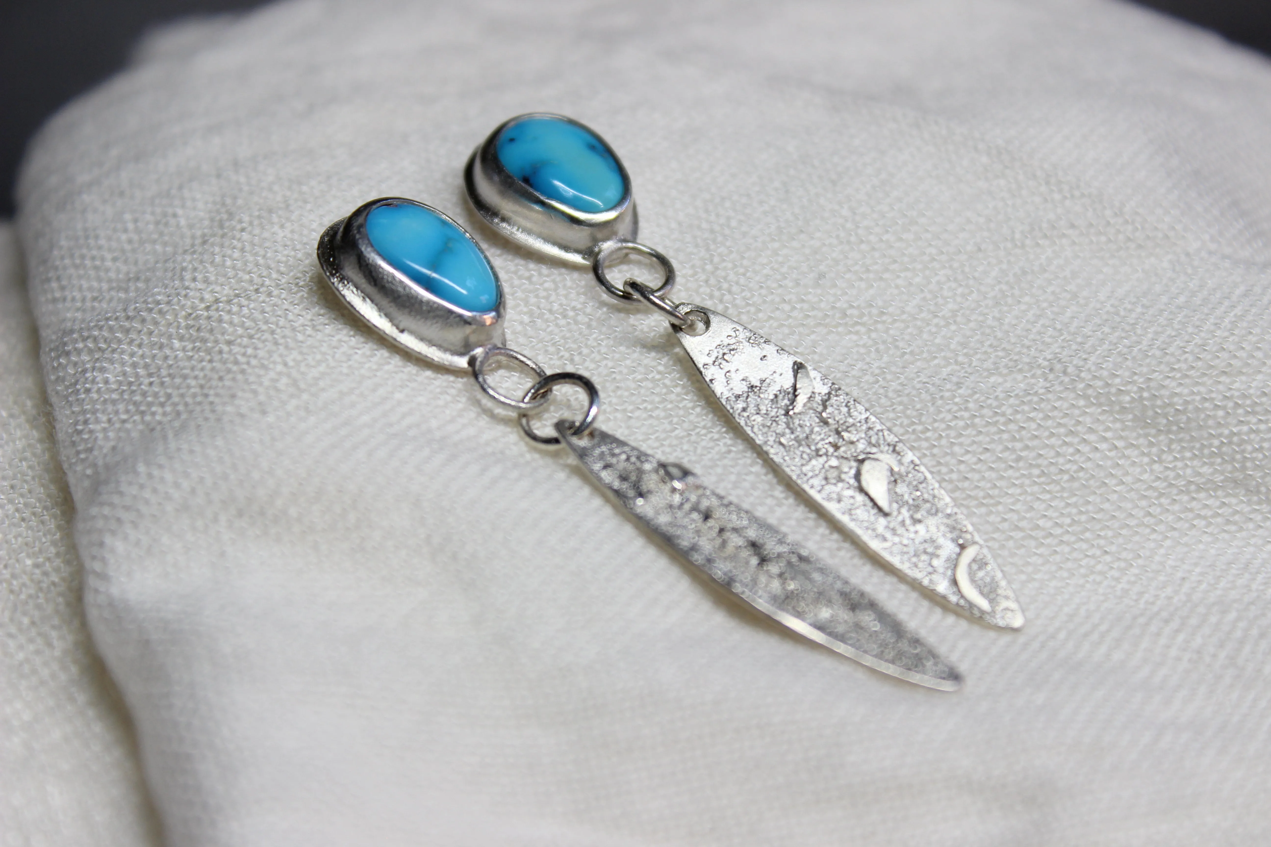 sonoran rose turquoise dangle earrings