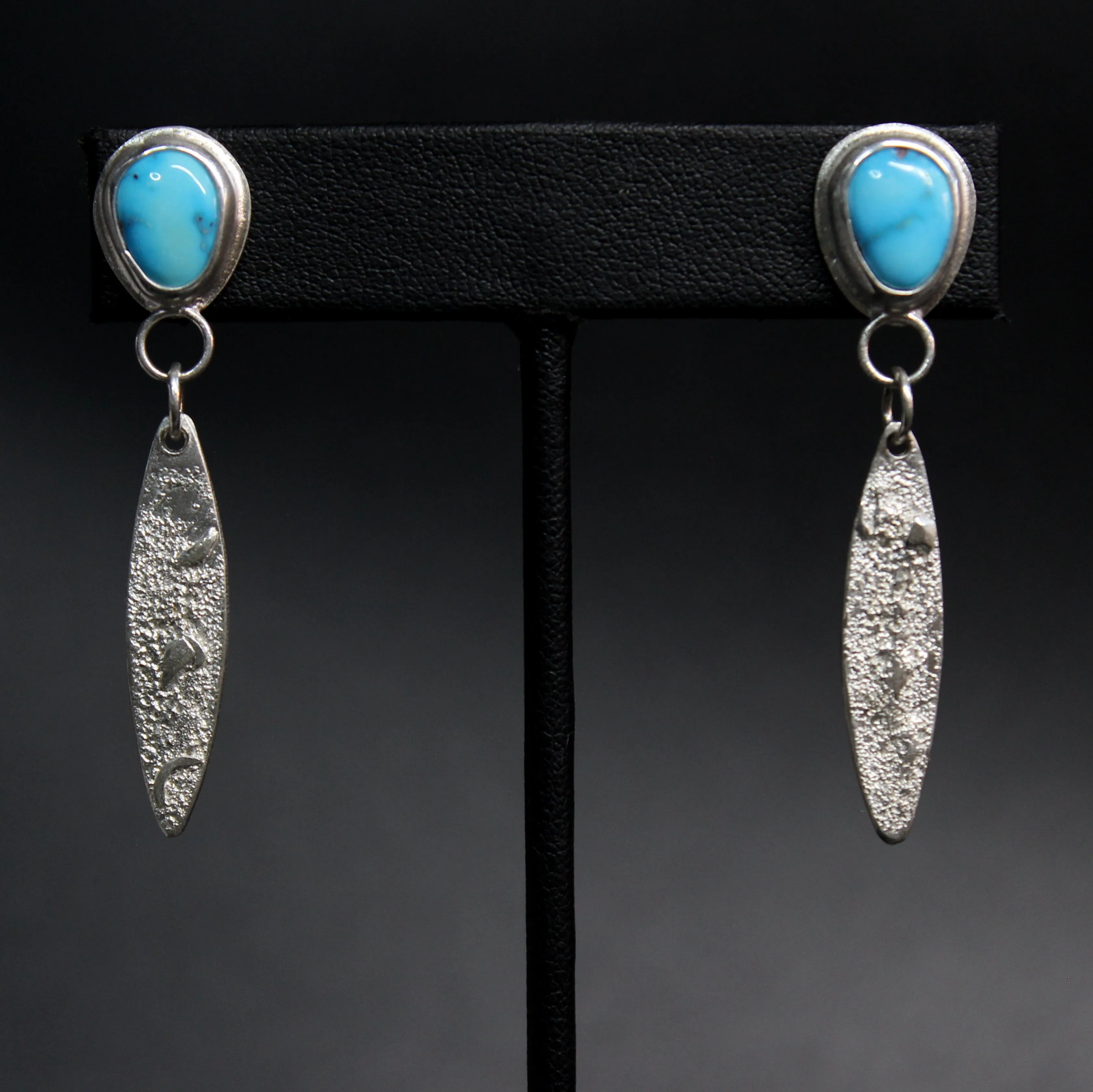 sonoran rose turquoise dangle earrings