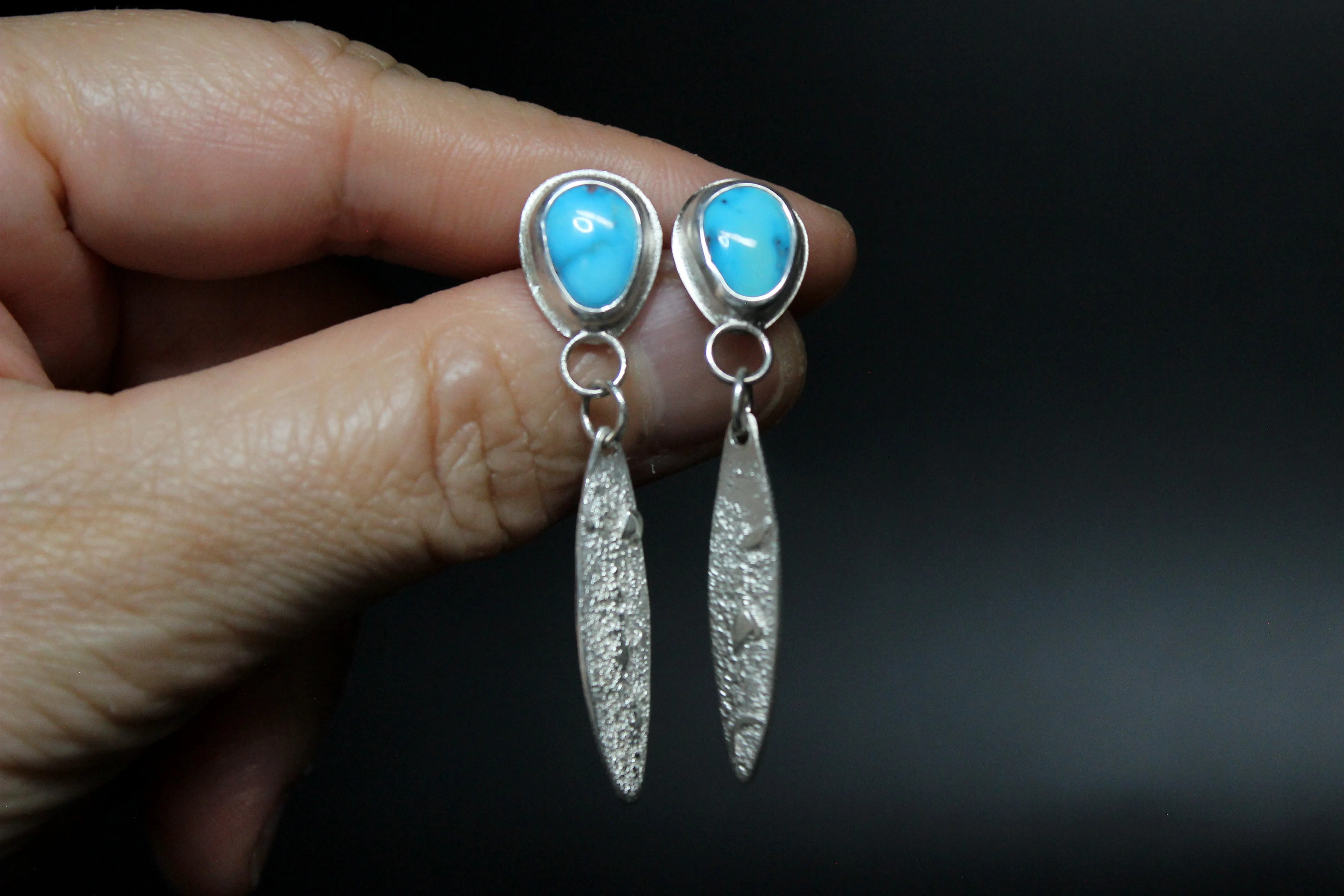sonoran rose turquoise dangle earrings