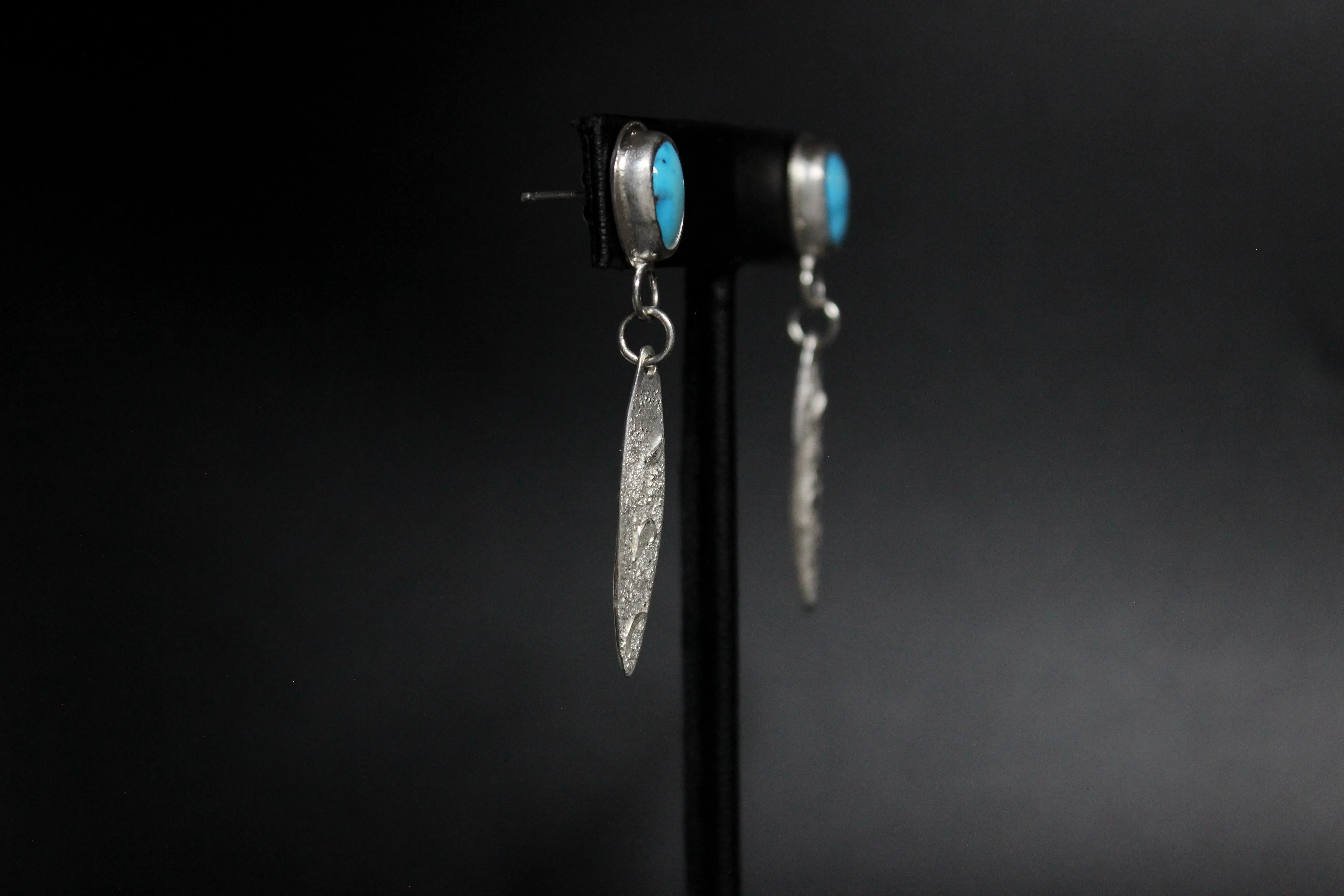 sonoran rose turquoise dangle earrings