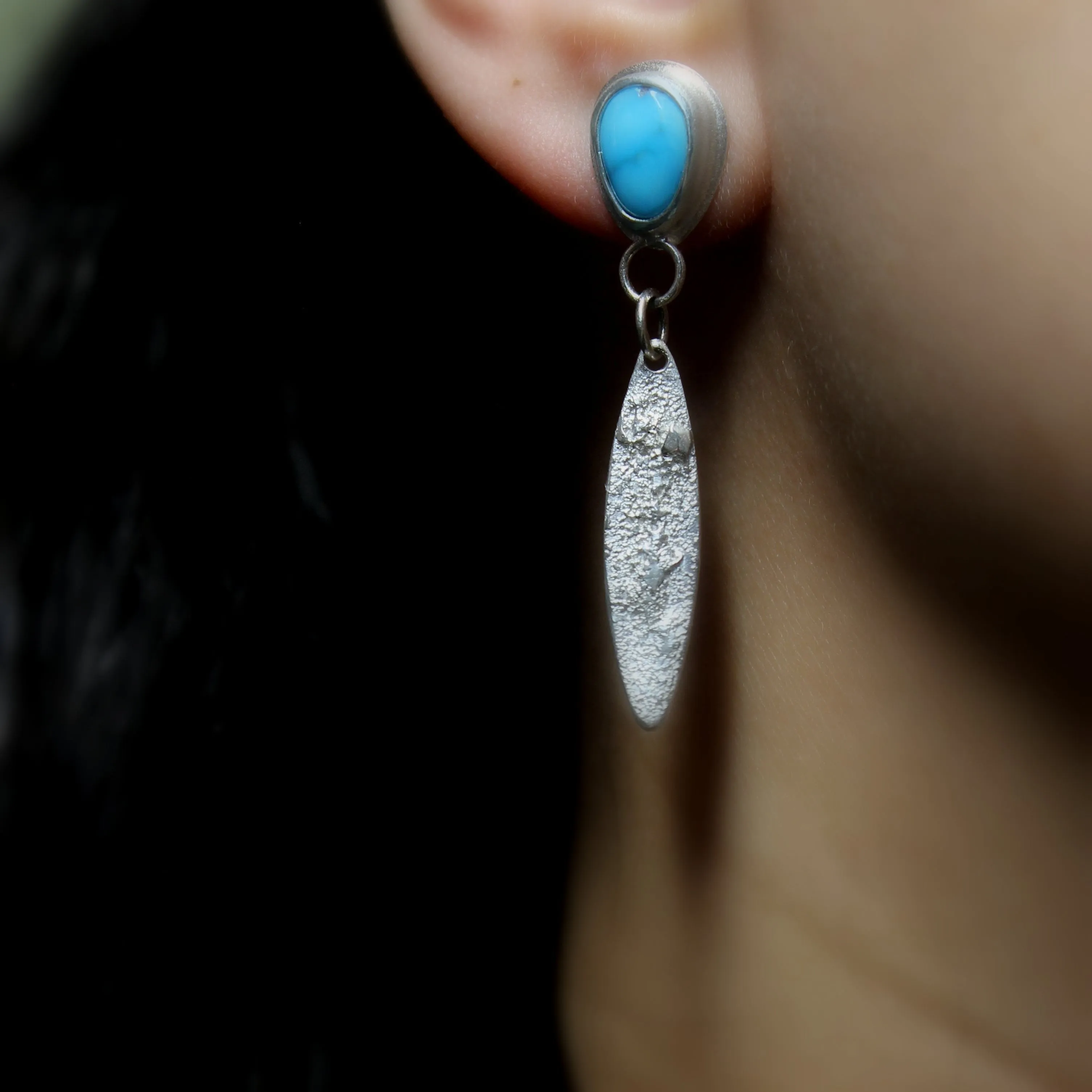 sonoran rose turquoise dangle earrings