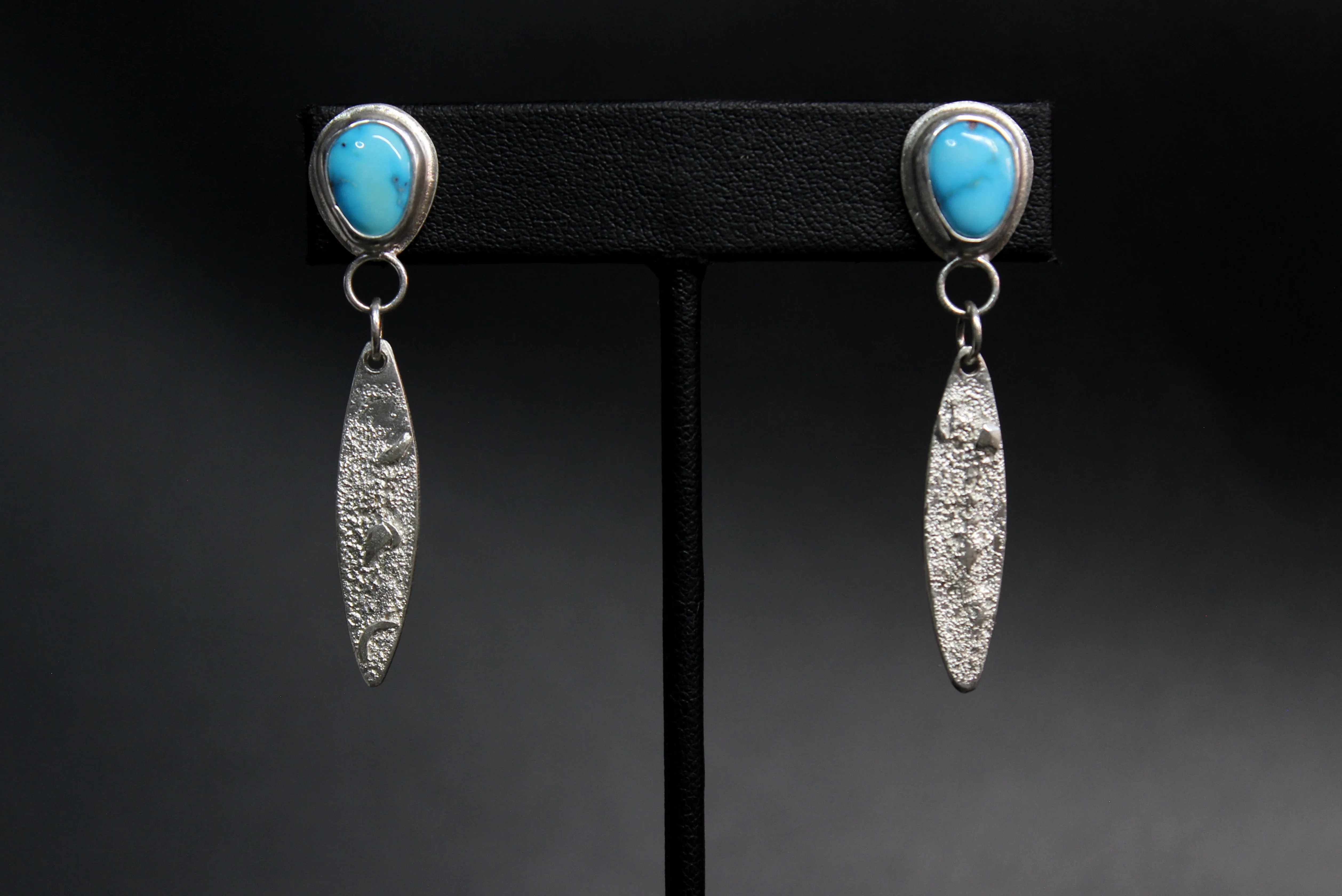 sonoran rose turquoise dangle earrings