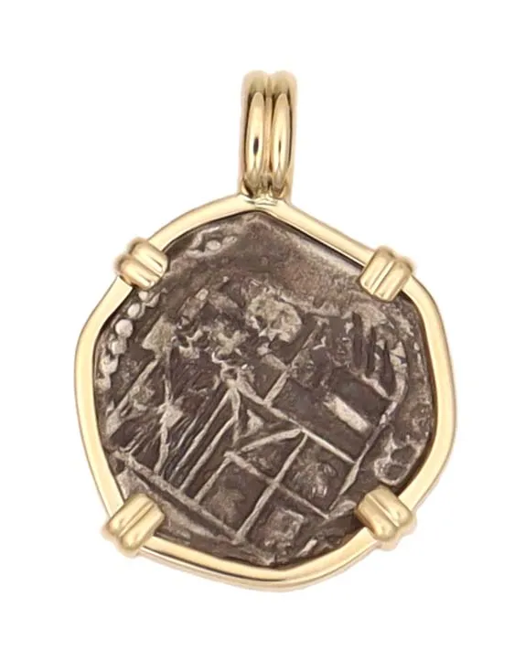 Spanish Silver Cob Two Reales Circa 1600 Coin Pendant