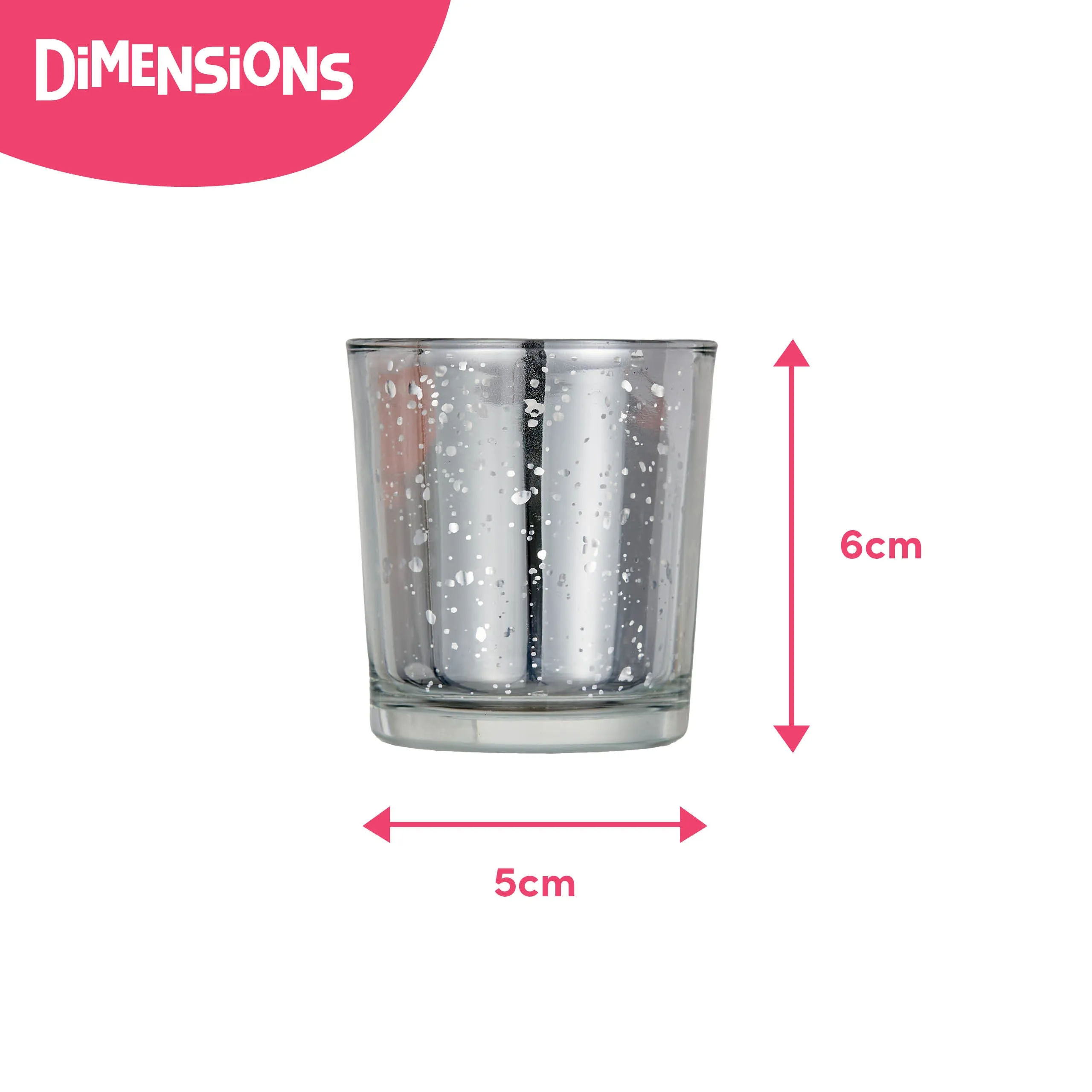 Speckled Silver Glass Tea Light Holders