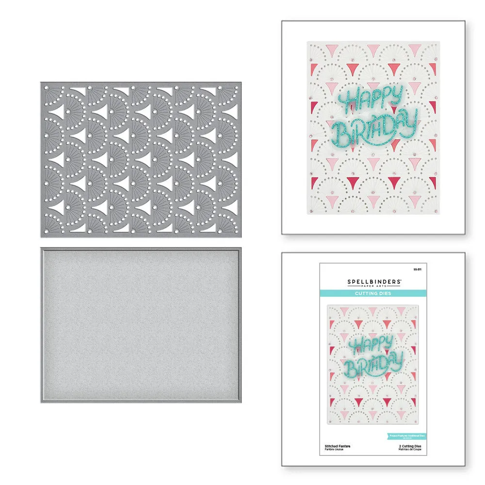 Spellbinders - Die - Birthday Celebrations - Stitched Fanfare