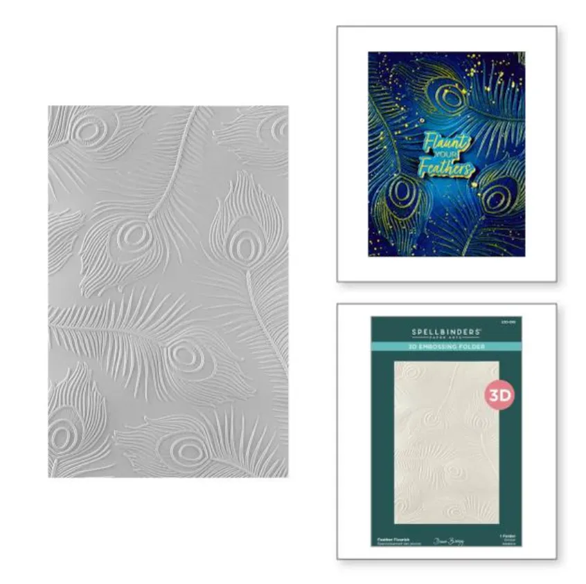 Spellbinders Feather Flourish 3D Embossing Folder {}