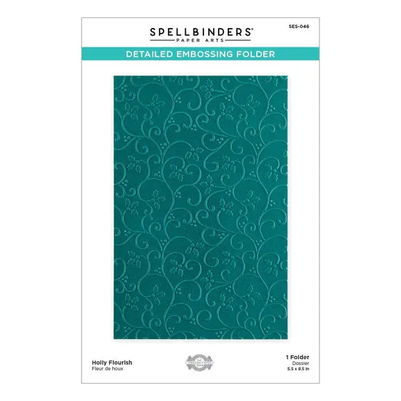 Spellbinders - Holly Flourish 2D Embossing Folder