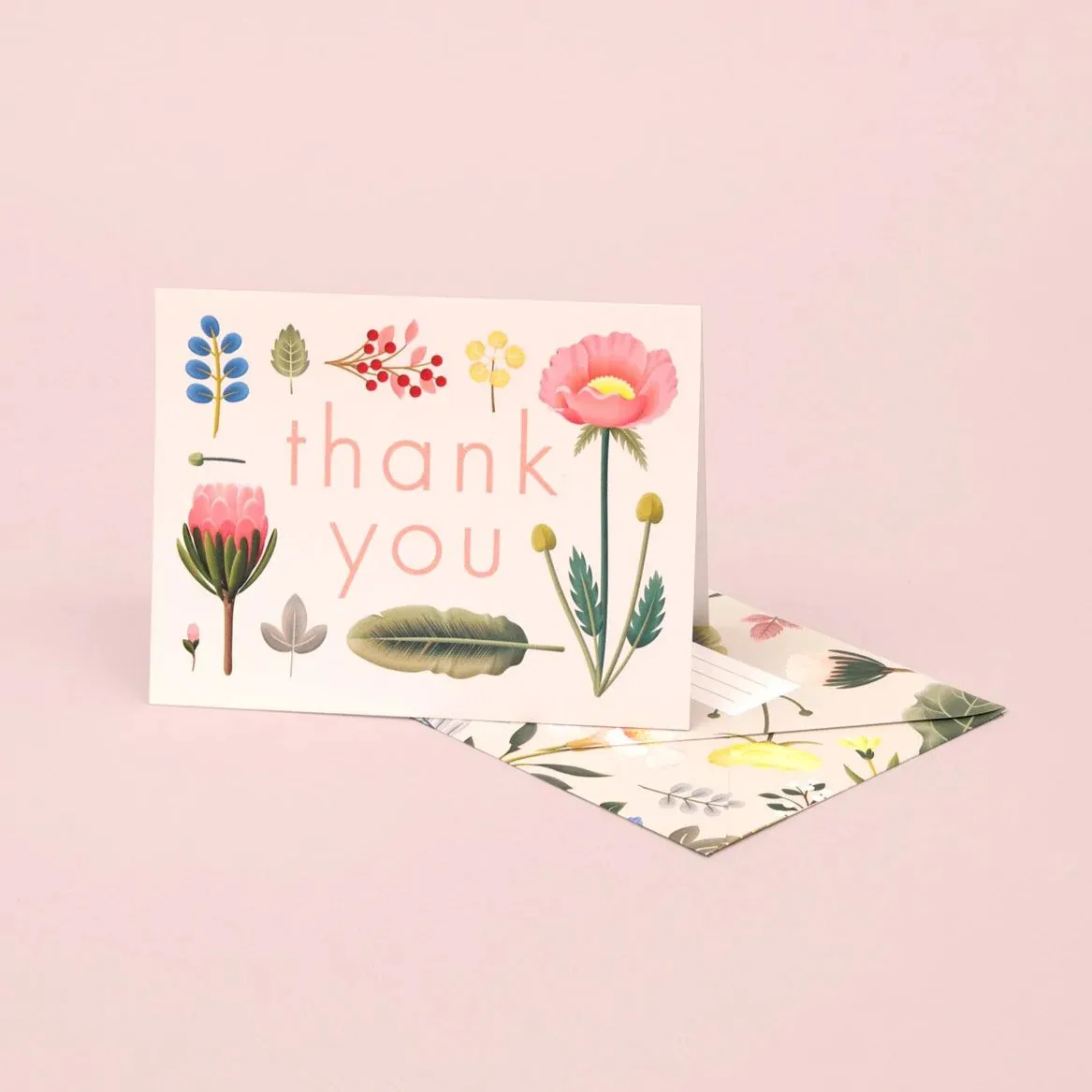 Spring Bloom Thank You Card - Cream