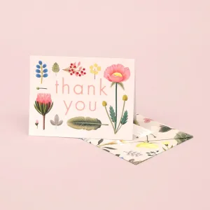 Spring Bloom Thank You Card - Cream