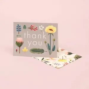 Spring Bloom Thank You Card - Grey
