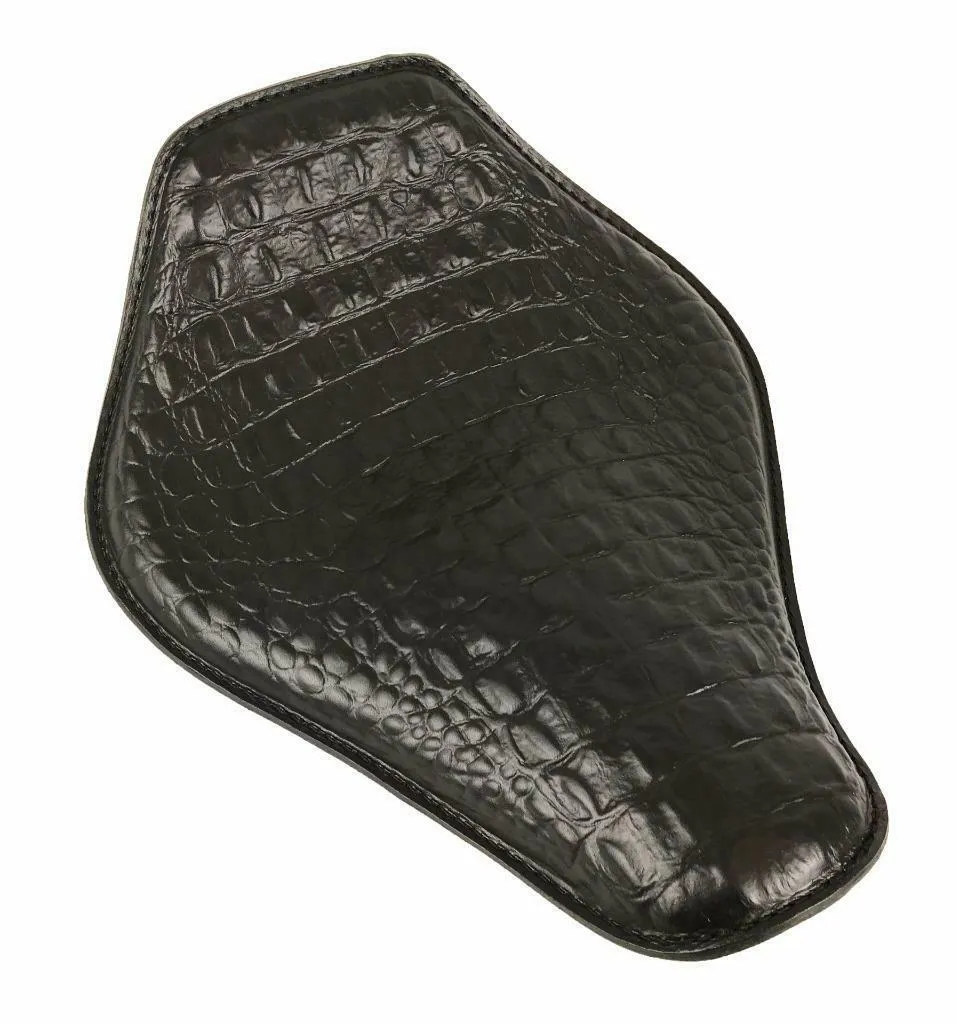 Spring Seat Chopper Bobber Harley Sportster 10x13 Black Gator Snub Nose Leather