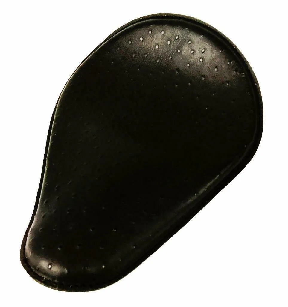 Spring Solo Seat Chopper Harley Sportster  10x13 Black Ostrich Leather Honda