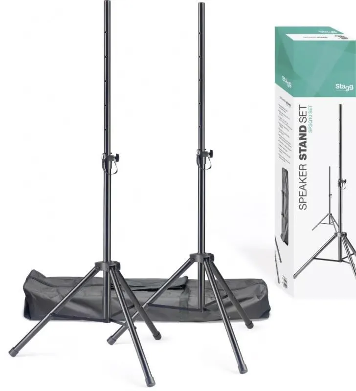 Stagg SPSQ10 Speaker Stands with Carry Bag (Pair), Ex-Display