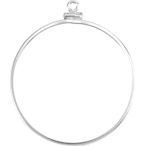 Sterling Silver 38.2x2.8mm Coin Edge Screw-Top Frame Mounting for U.S. $1.00 Coin