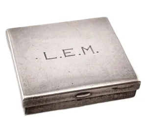 sterling silver L.E.M. initials pill compartment box