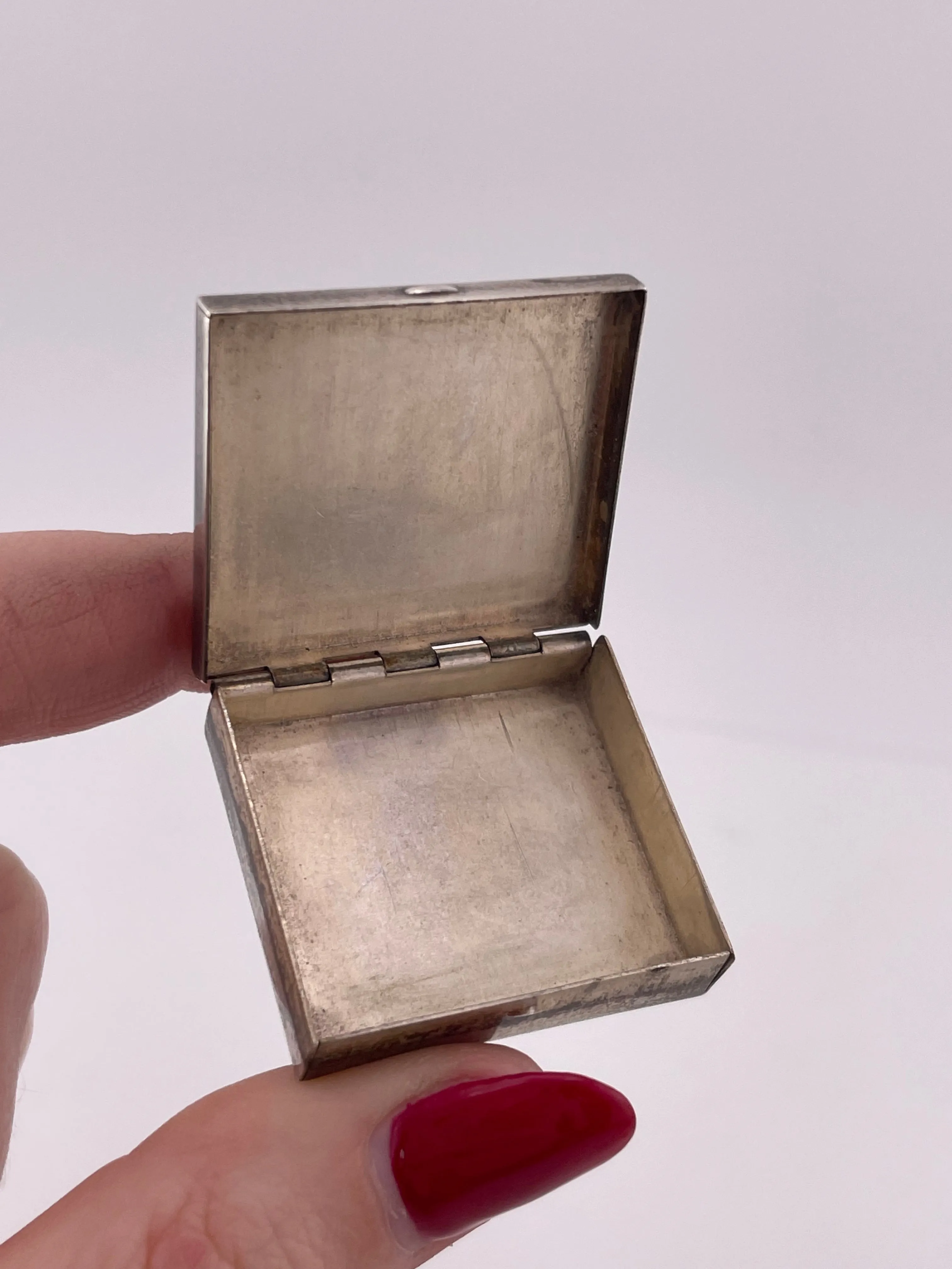 sterling silver L.E.M. initials pill compartment box