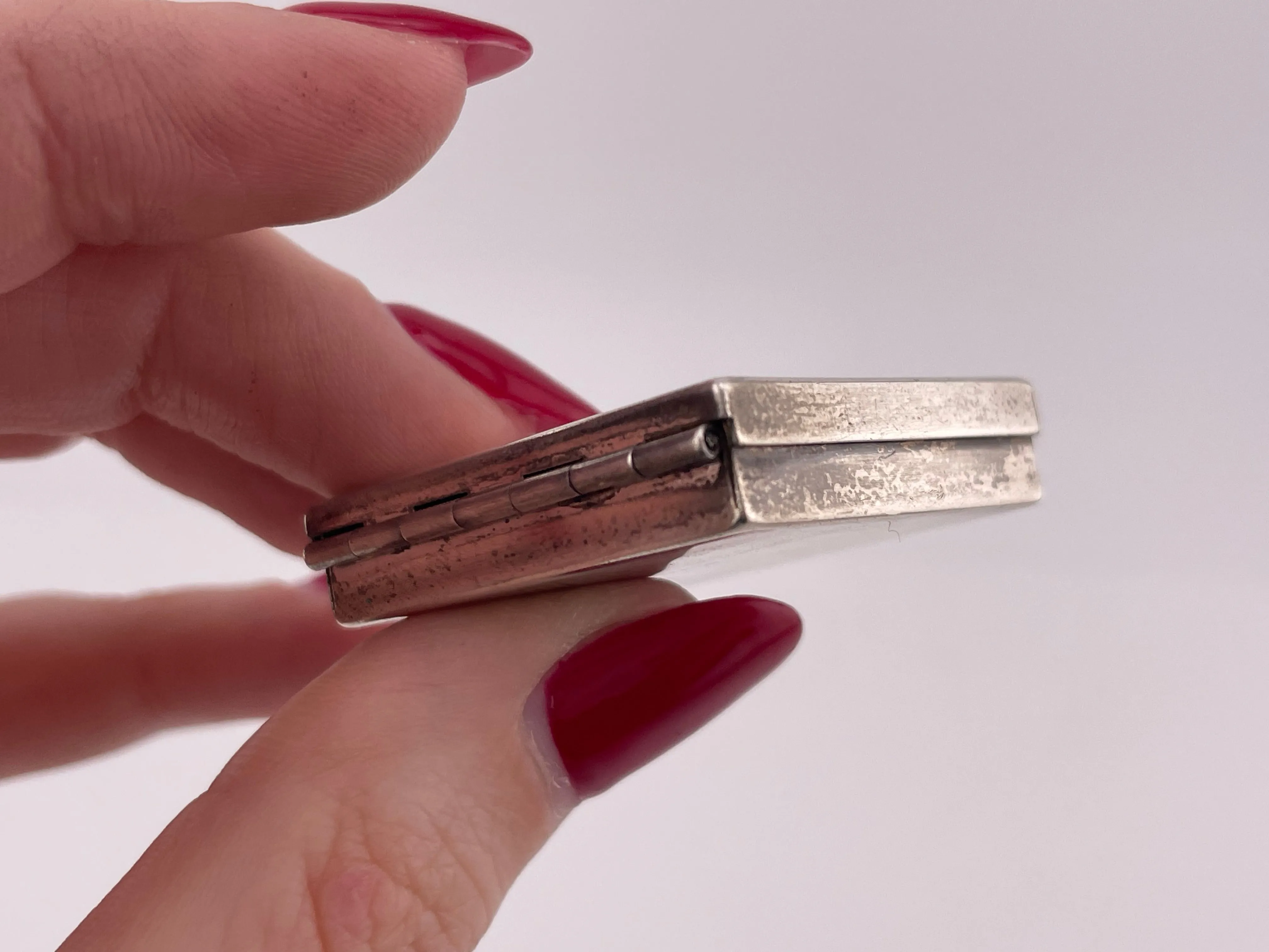 sterling silver L.E.M. initials pill compartment box