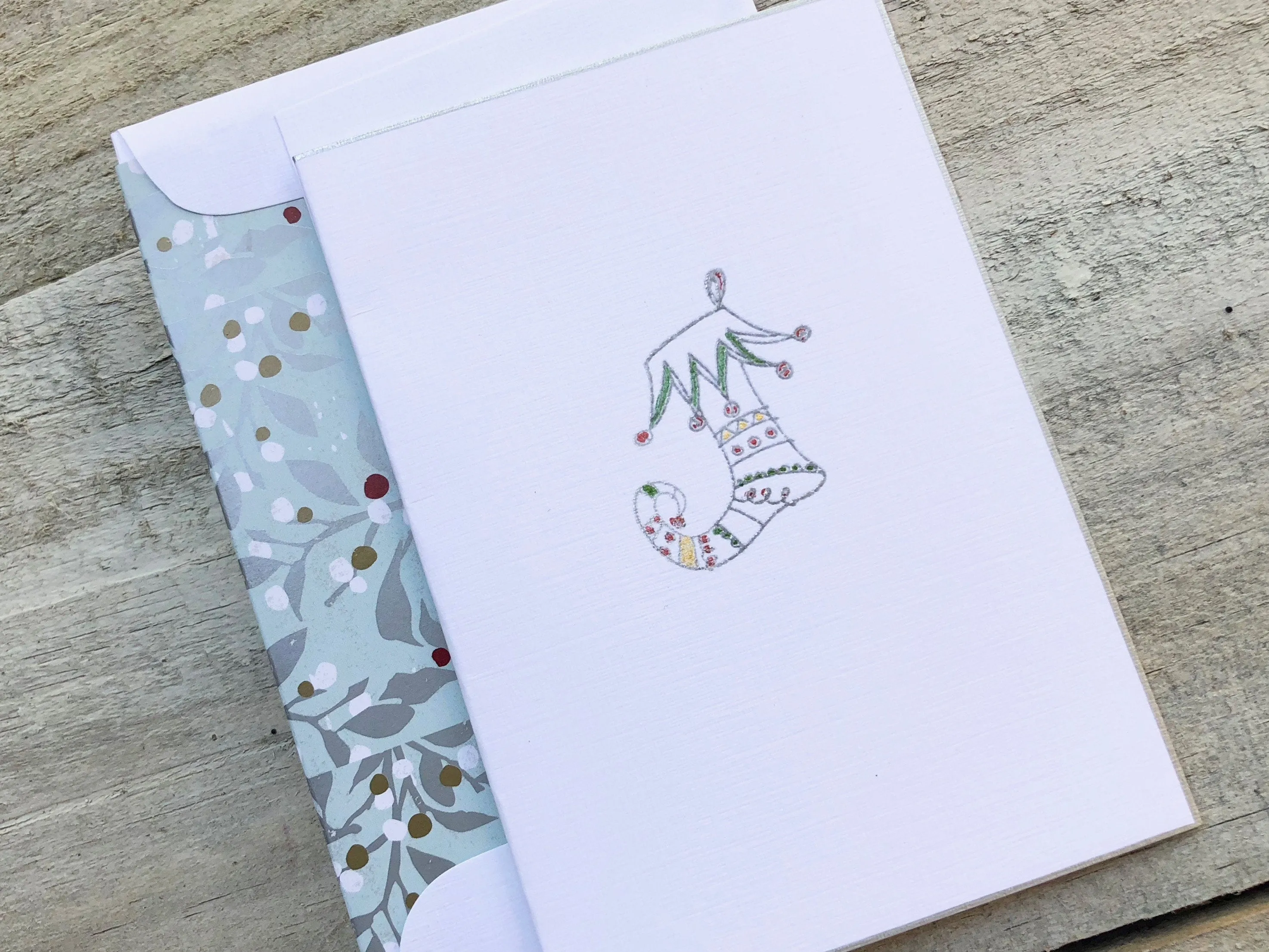 Stocking Note Card - Stocking Card - Stocking Stationery - Holiday Cards - Holiday Note Cards - Christmas Cards - Christmas Note Cards