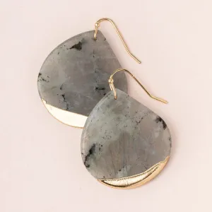 Stone Dipped Teardrop Earring: Labradorite