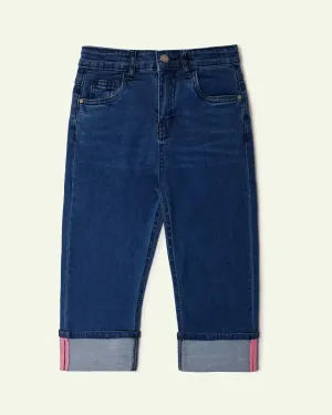 Straight Fit Turn Up Jeans