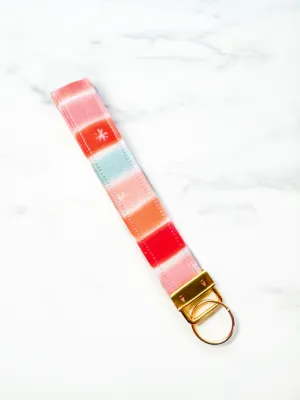 Striped Snowflake Key Fob