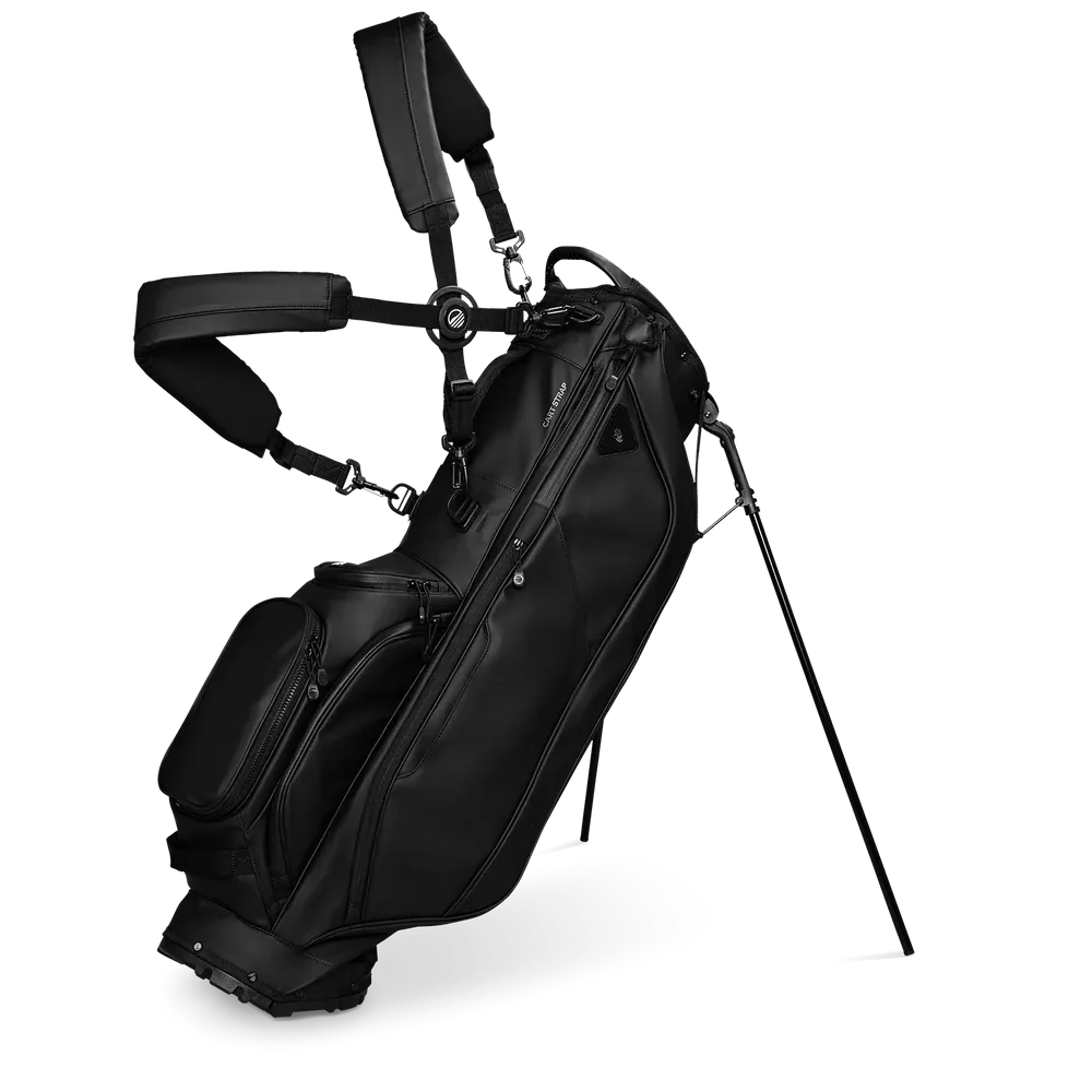 Sunday Golf Ryder 23 Golf Stand Bag Black Vegan Leather (Bag Height 35")