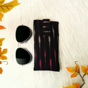 Sunglass Pouch Black With Pink Prints