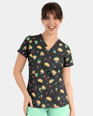 'Taco 'Bout It' Women's Stretch Scrub Top - 1767