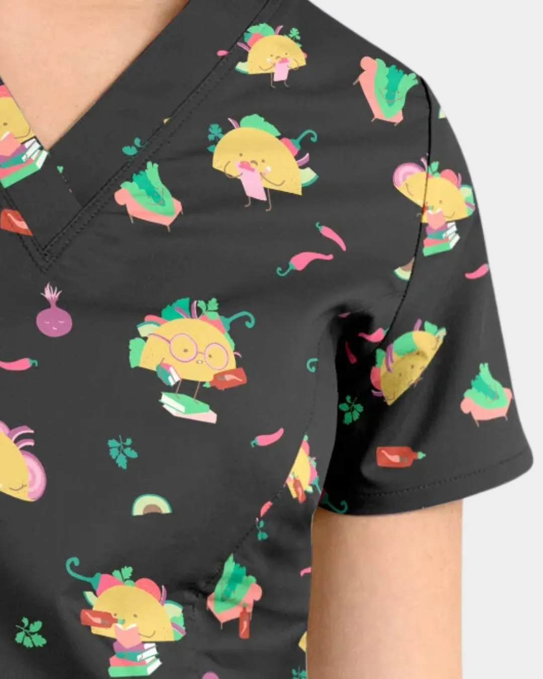 'Taco 'Bout It' Women's Stretch Scrub Top - 1767
