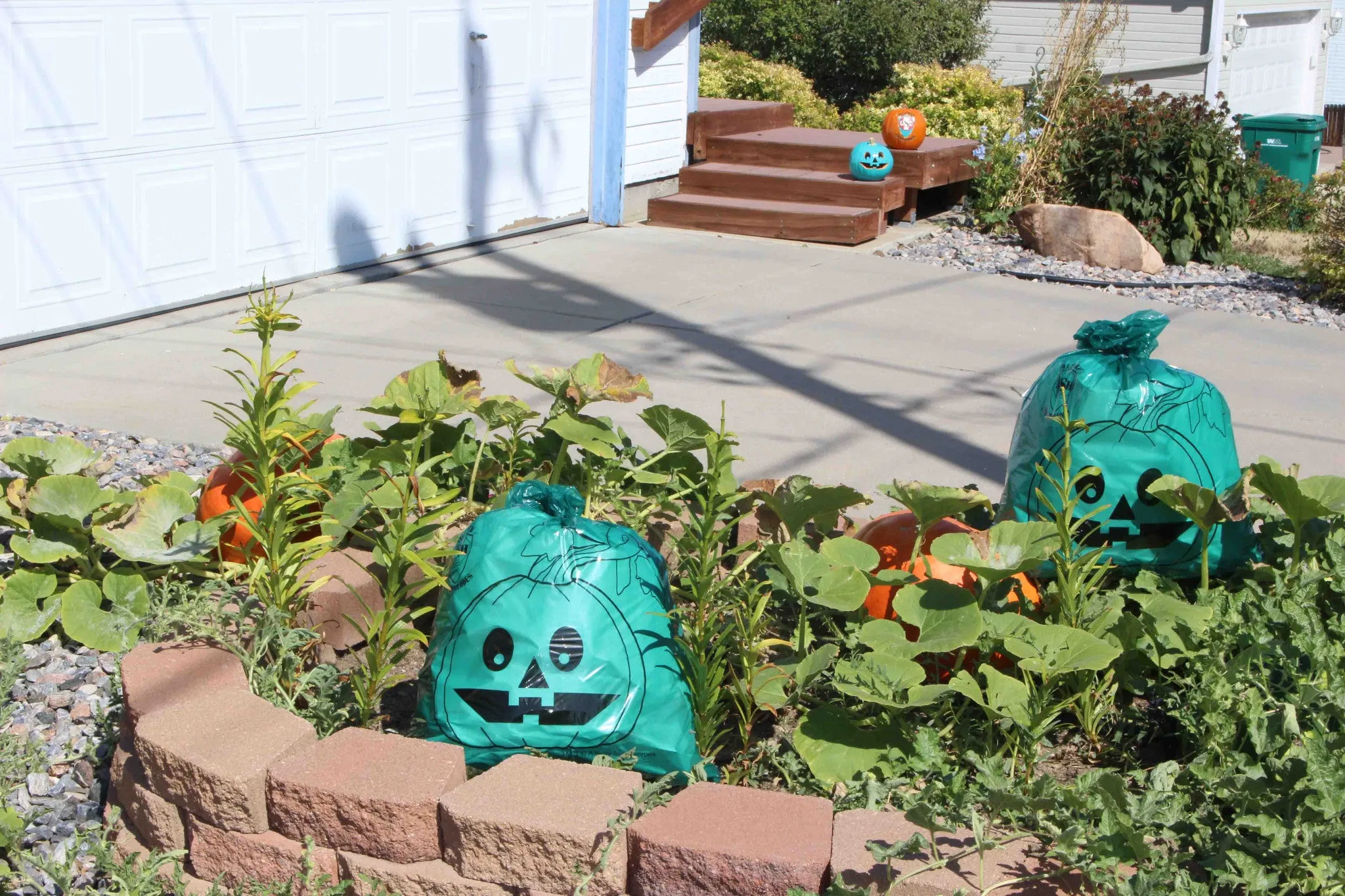 Teal Pumpkin Leaf Bags