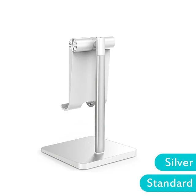 Telescopic Desk Mobile Phone Holder Stand for IPhone IPad Adjustable Metal Desktop Tablet Holder Gray-telescopic version