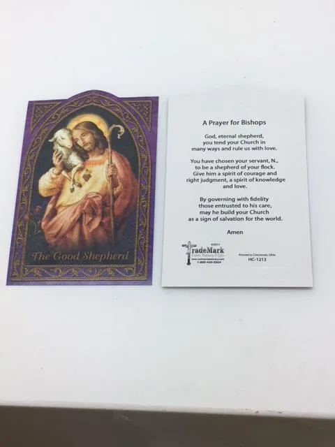 The Good Shepard Holy Card (embossed)