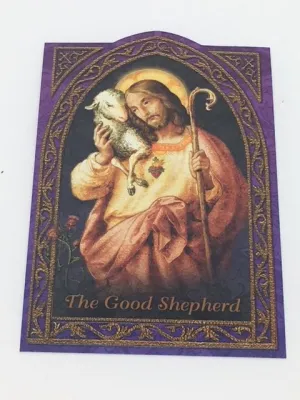 The Good Shepard Holy Card (embossed)