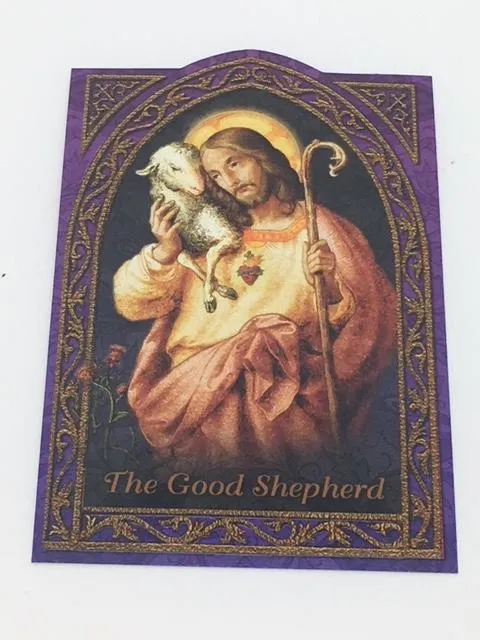 The Good Shepard Holy Card (embossed)