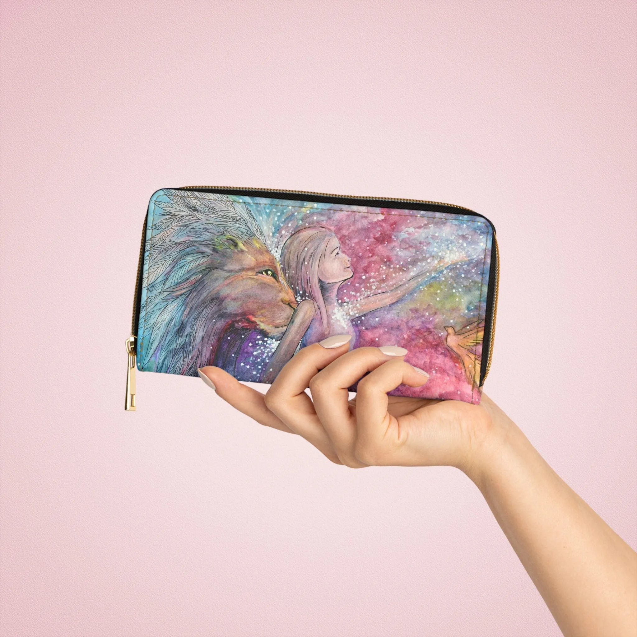 The Lions Kiss zipper wallet