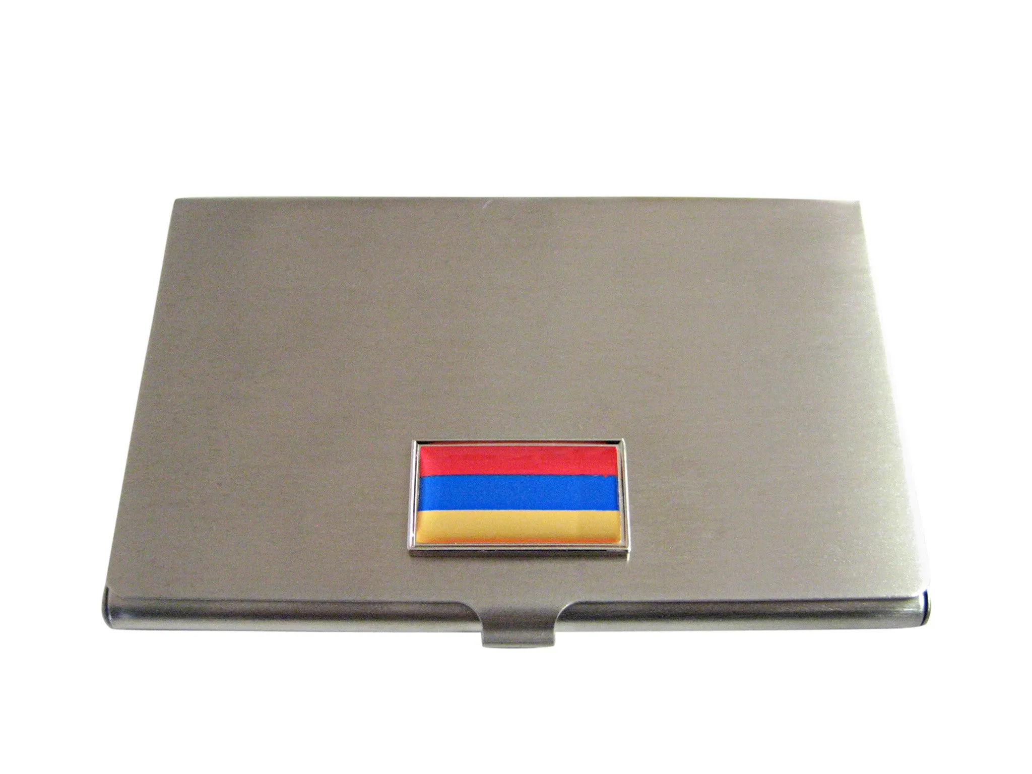 Thin Bordered Armenia Flag Pendant Business Card Holder