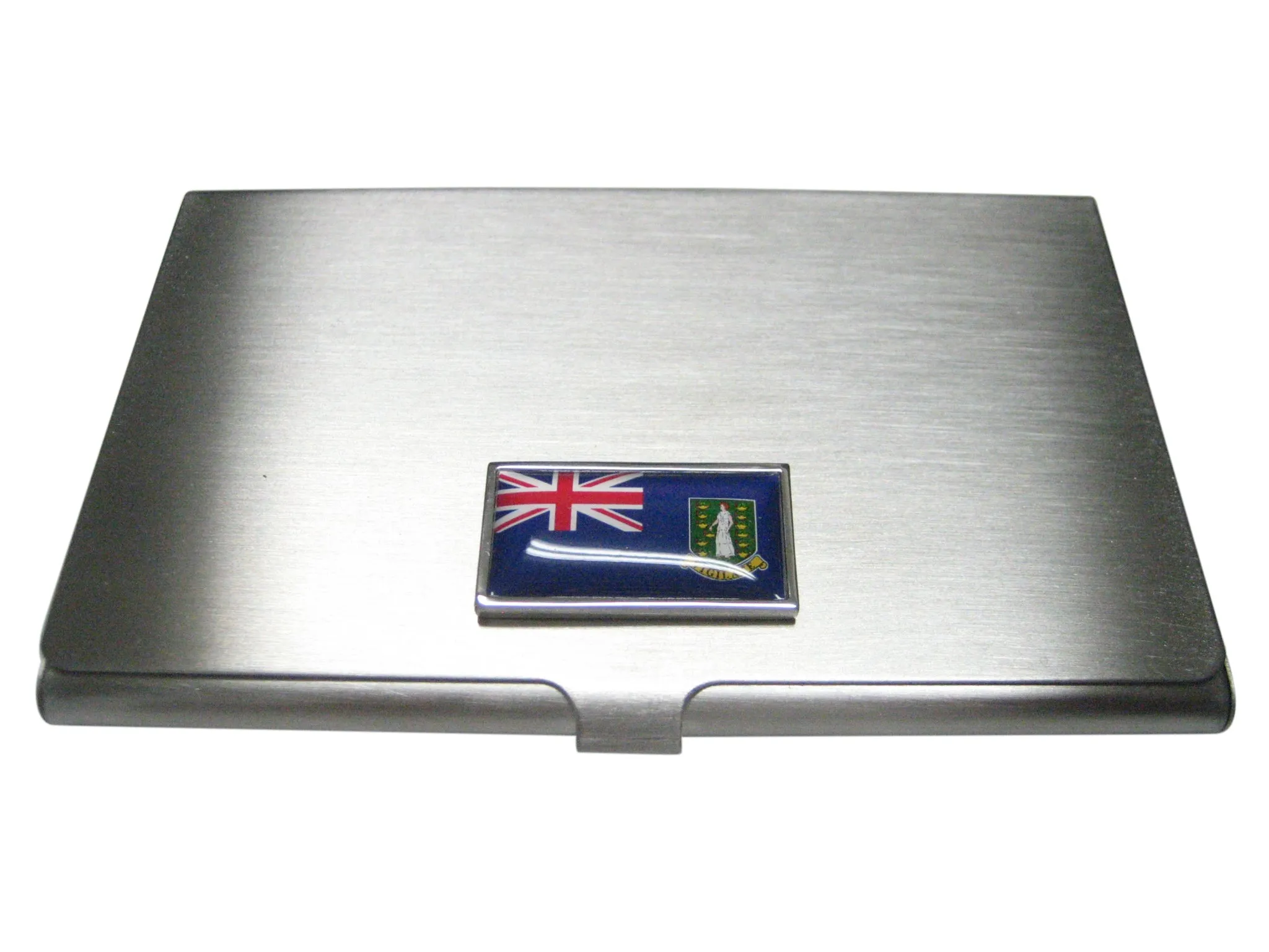 Thin Bordered British Virgin Islands Flag Business Card Holder