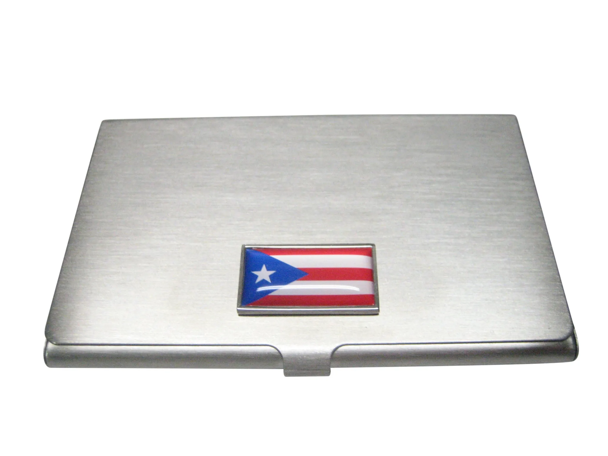 Thin Bordered Commonwealth of Puerto Rico Flag Business Card Holder