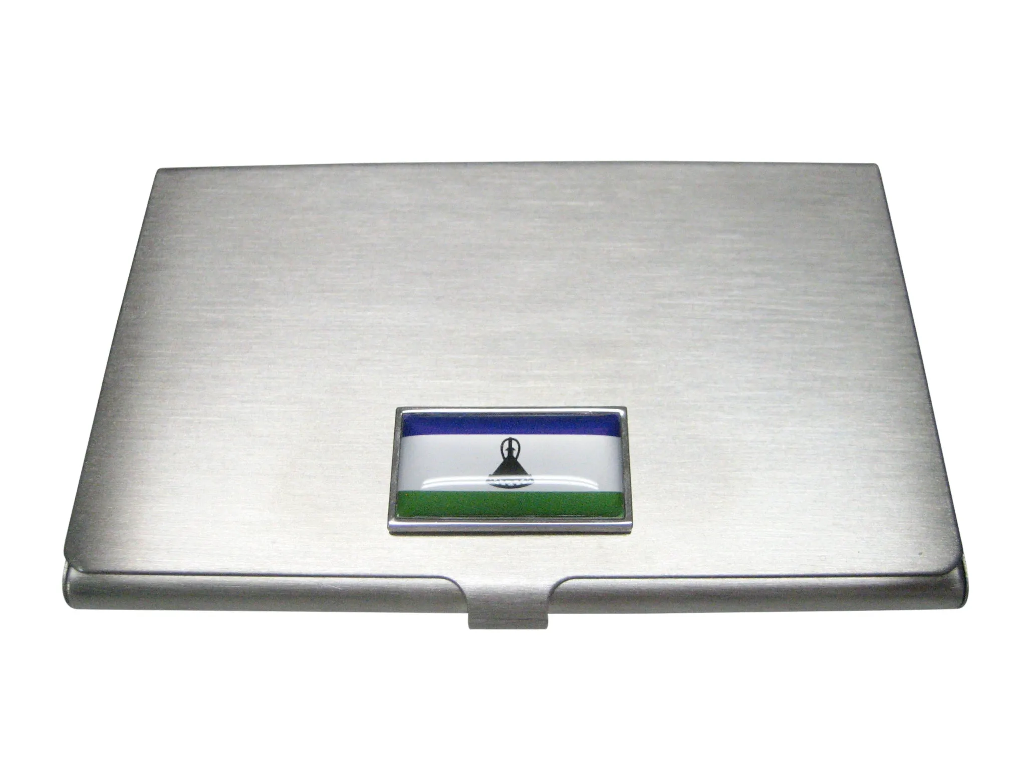 Thin Bordered Kingdom of Lesotho Flag Business Card Holder