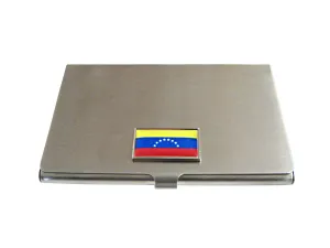 Thin Bordered Venezuela Flag Pendant Business Card Holder