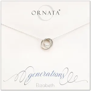 Three Generations PERSONALIZED Sterling Silver Necklace by Ornata