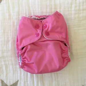Thrifted Thirsties Natural One Size AIO - Snaps - Bubblegum (EUC)
