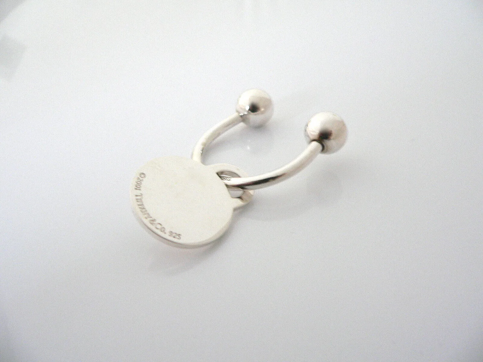Tiffany & Co Key Ring Silver Circle Round  Keychain Key Chain Housewarming Gift