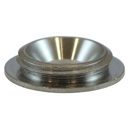 TIMCO Threaded Screw Caps Solid Brass Satin Chrome - 16mm (4pcs)